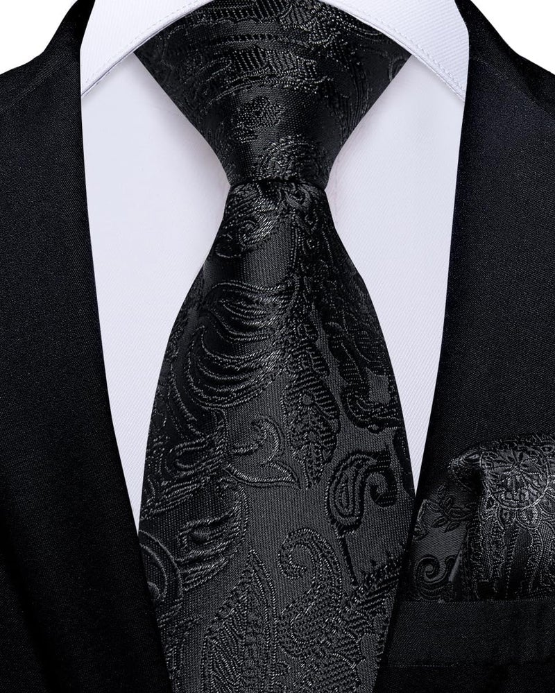 DiBanGu Boys Pre-tied Neckties and Pocket Square Set Adjustable Strap Tie for Kids Wedding Party Graduation School Uniforms - Image 2